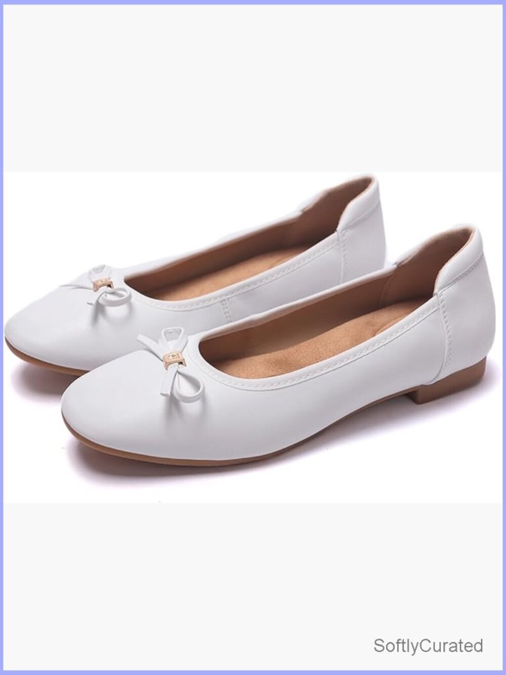 Women's Ballet Flats with Arch Support Memory Foam Insole Non-Slip Sole